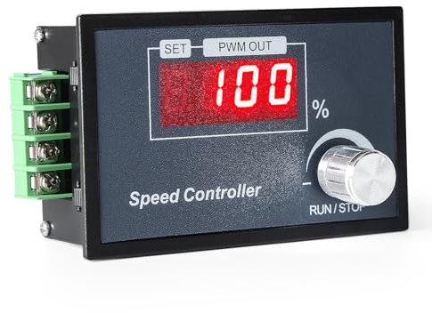 Drehzahlregler 12V 24V 36V 48V PWM Regler DC Motor Drehzahlregler Geberknopf Frequenz einstellbar DC 6-60V 30A mit LED Numerische Anzeige Wird in Rasenmähern Schneebesen Bandschneidern Gebläsen Usw.