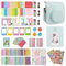 Meetikar Étui pour appareil photo instantané Instax Mini 12 avec 64 poches, album photo et filtre de couleur/cadre photo/cadre de décoration murale/autocollant de cadre/autocollant d'angle, vert