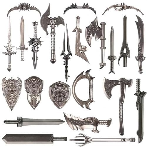 Siellmy 23 Teile WW2 Militär Waffen Set, Mittelalter Waffen Bausteine, Minifiguren Soldaten, Klemmbausteine kompatibel mit großen Marken