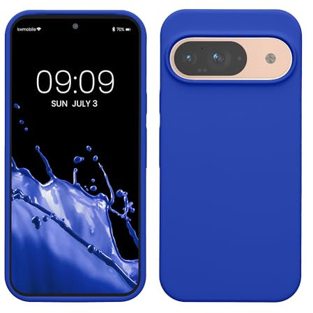 kwmobile Hülle kompatibel mit Google Pixel 9 / Pixel 9 Pro Hülle - Silikon Handy Case - Handyhülle weiche Oberfläche - kabelloses Laden - Baltik Blau