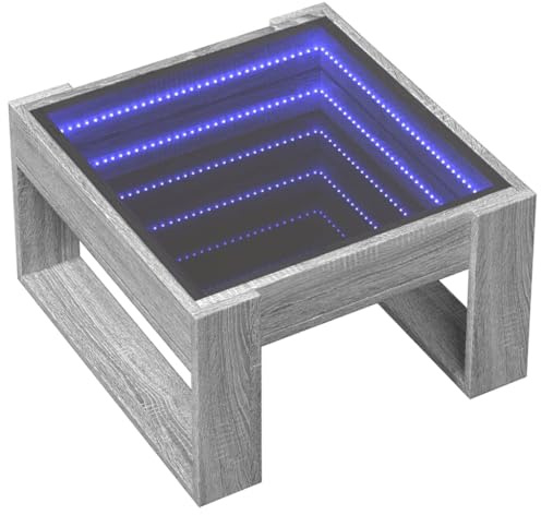 vidaXL Couchtisch mit Infinity-LED Grau Sonoma 50x53x30 cm