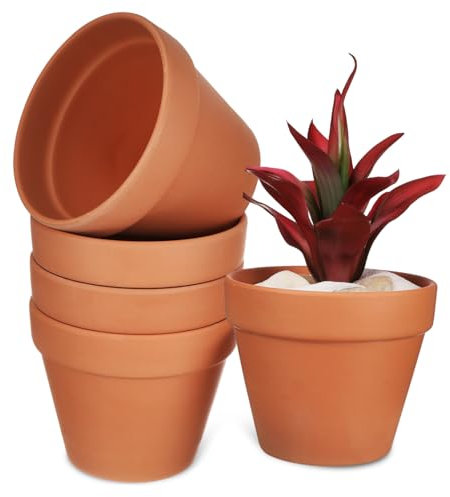 TINEASUR Macetas de para Suculentas Juego de 5 Piezas Orificios de Drenaje Tamaño 12.5 * 13Cm para y Decoración