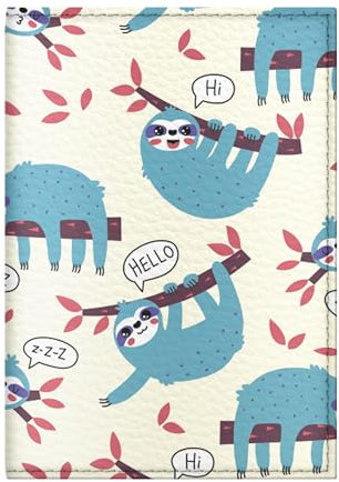 Quttie Reisepasshülle für Kinder, Damen und Herren, süße passhülle, reisepass (Sloth Pattern)
