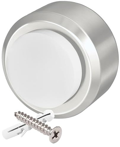 PLURI - Premium Türstopper Wand Edelstahl [1er Set] - GRATIS Befestigungsmaterial, Wand-Puffer Gummi-Puffer, Tür-Puffer, Door-Stopper Tür-Griff, Wand-Schutz Tür-Klinke, Wand-Stopper Wand-Montage Weiß