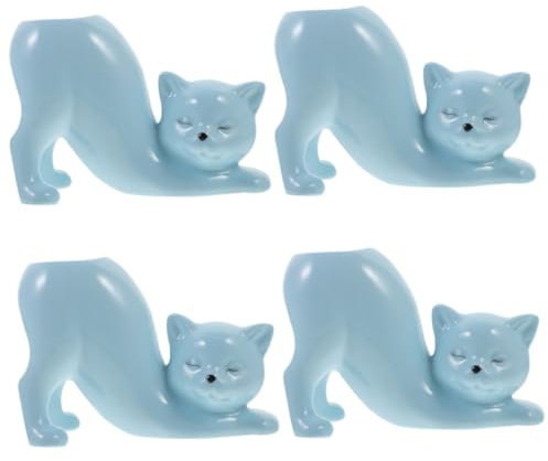 TOPBATHY 4 Piezas De Maceta para Gatos Maceteros Suculentos Macetas De Animales Macetas De Cerámica para Suculentas Pequeñas Macetas De Cactus Maceta con Forma De Gato Maceteros De