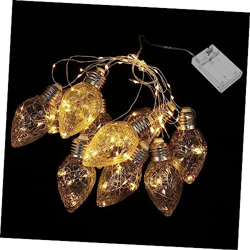 KONTONTY 1 Set String Light Bulb String Lights Decor Battery Bulbs LED Light Bulb Battery Light Bulb LED Bulbs Ceiling Light Bulbs Chandelier Light Bulbs Lamp Adornment Plastic White