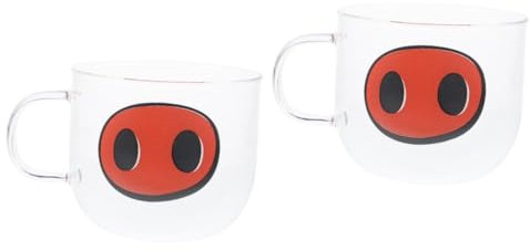 Cabilock 2 Piezas Taza De Café De Vidrio Jarra De Cerveza Espesa Taza Para Beber Jarra Gigante Para Cerveza Vasos Para Beber Taza De Dibujos Animados Gran Vaso De Cerveza Copa Margarita