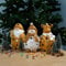 Keramik LED-Figur 3er Set - Weihnachtsmann, Rentier und Schneemann Weihnachtsdeko Tisch-Deko Dekofigur