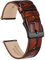 Ayadoo 22mm Uhrenarmband aus Leder mit Alligatorprägung, Echte Lederbänder, Goldbraun