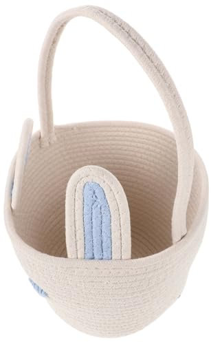 Warmhm Aufbewahrungskorb Aus Baumwolle Osterhasenkorb Osterkorb Geflochten Korb Für Ostern Leer Osterhasen-eimer Osterkörbchen Für Mädchen Korb Mit Ostereiern Baumwollseil Sky-blue