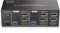 TJCXELE 8K60Hz HDMI+2Displayport KVM Switch 3 Monitors 2 Computers USB 3.0 KVM Switches Sharing Multiple Monitors and 4 USB Devices Supports Extended Mode & Copy Mode with 12V Adapter