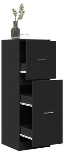 Myheimly Apothekerschrank Schwarz 40x41x118 cm Holzwerkstoff