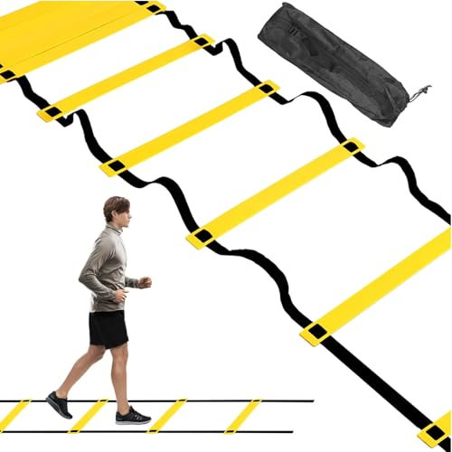 Agility Training Leiter - Foot Speed -Übungswerkzeug, Ausdauerbuilding -Trainingsausrüstung | Leichte Sportbohrerleiter mit flexiblen Trägern, Outdoor -Fitness -Accessoire für Fußball, Tennis, Laufe