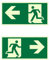 AOEVUIR 2 Unidades de Salida de Emergencia a la Izquierda y Derecha PVC Adhesivo Resistente para Exterior e Interior 30 x 15 cm letrero luminoso