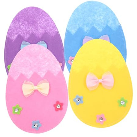 Mipcase 4 Piezas Bolsa de cubiertos de huevo de Pascua bolsa de utensilios porta cubiertos para fiesta suministros de decoración de mesa de pascua cubiertas de vajilla de pascua