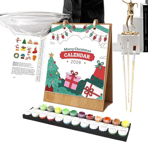Adventskalender zum Zählen der Tage – Weihnachtskalender zum Bemalen | Kunstmaterialien zum Basteln und zur Dekoration für Kinder, junge Lehrer und Zuhause
