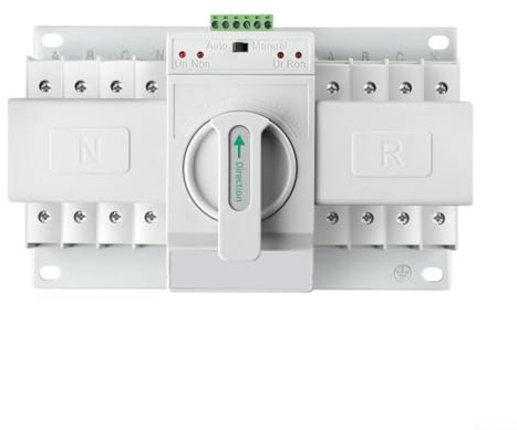 Interruptor de transferencia automática blanco de 4 polos 63A, dispositivo de cambio de potencia dual de grado CB para suministro eléctrico continuo y seguridad de circuito en aplicaciones domésticas