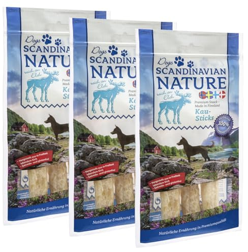 Scandinavian Nature Dogs mit Elch - Kausticks für Hunde (3X 45g)