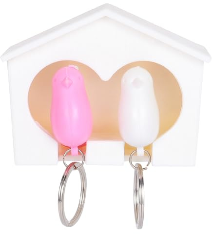 Toyvian Vogelhaus Schlüsselanhänger zum Aufhängen mit Schlüsselring und Wandbefestigung für Wohnheim und Wohnraum Zufällige Farbe