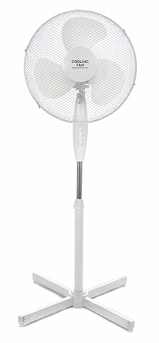 Breezeline 16 Zoll Standventilator 40 cm mit starkem Luftstrom 90° Oszillation energieeffizient starker Luftstrom Schwenkfunktion leise höhenverstellbar Sommer Ventilator Weiß