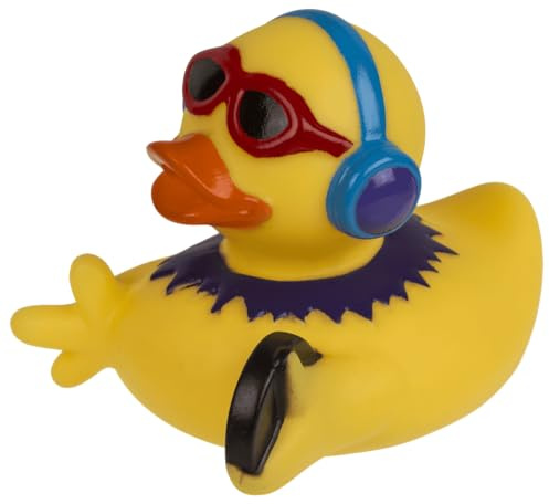 Palleon Hip Hop Gummiente – Witzige Quietscheente als Geschenk | Ca. 10 cm groß, mit Quietschfunktion – als Party-Gag, Wichtelgeschenk & Schreibtisch-Deko