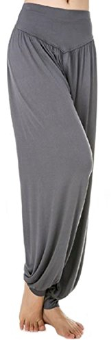 MEISHINE® Damen Modal Elastisch Haremshose Pluderhose Pumphose Ideal für Sport Yoga Tanz Jogging Dance (Size XXL, Dark Grau)