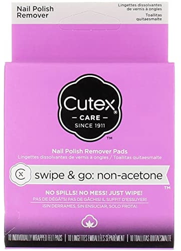 Cutex Care Swipe & Go Non-Acetone Nail Polish Remover Pads 10ct
