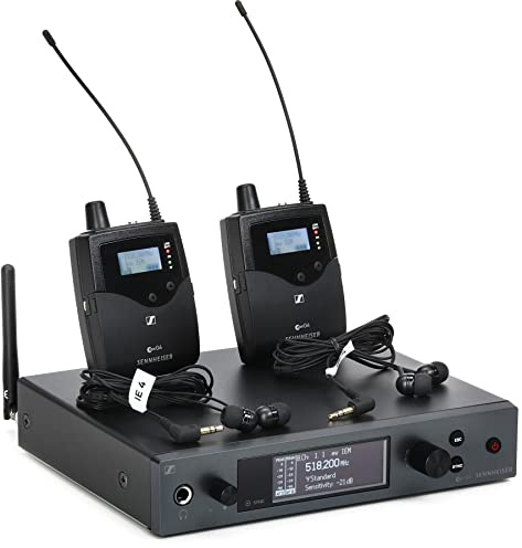 Sennheiser Pro Audio In ear Monitor System with 2 belt packs Range A (516-558Mhz) (ew IEM G4-TWIN-A)