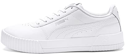 PUMA Damen Carina L Sneakers, Puma White-Puma White-Puma Silver, 42 EU