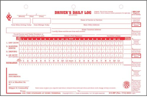 J. J. Keller Deluxe Duplicate Driver Daily Log, 8.5 x 5.5, 10 Pack
