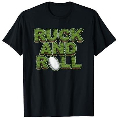 Ruck And Roll - Schriftzug mit Rasen - Rugby Team T-Shirt