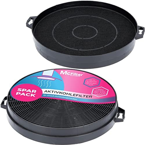 McFilter I 2x Aktivkohlefilter Ø 210mm für Dunstabzugshaube kompatibel mit Constructa 00353121, Bosch/Neff DHZ5140, Bauknecht 481281718524 AEG/Juno 902979371/9 - Filter für Abzugshaube