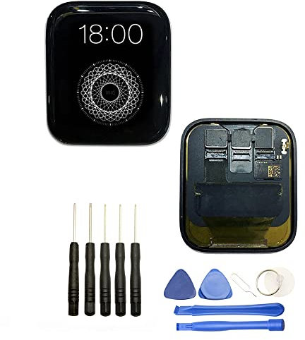 Visiodirect® Ecran Complet: Vitre Tactile + Ecran LCD Compatible avec Apple Watch Serie 5 Taille 40mm Noir + Kit Outils