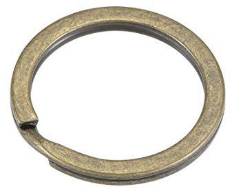 sourcing map Split Key Rings 25mm Open Flat Jump Connector for Lanyard Zipper Handbag, Nickel Plated Iron, Bronze Tone, Pack of 20