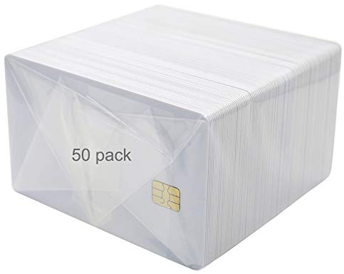 Gialer 50 Stück SLE 4442 Chipkarten, Blanko-Smartcard-Kontakt-IC-Karte, ISO 7816-Kontakt-Smartcard, Kontakt-Chip-PVC-Karte für Hotel-Schlüsselkarte/Zugangskontrollsystem