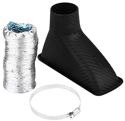 Air Intake Turbo, Universal Car Modified Front Carbon und Silver Bumper Turbine Einlassrohr Trichter Kit Air Intake Turbo(Quadratisch)