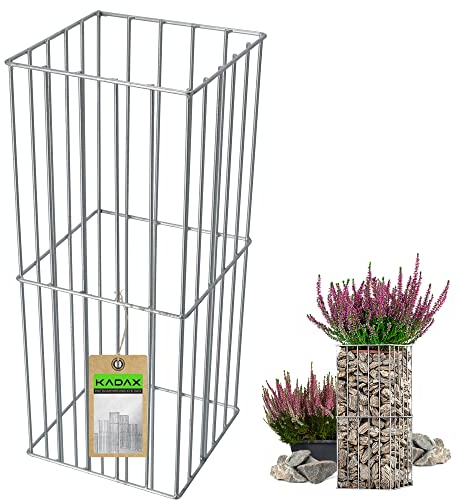 KADAX Säule aus Stahl, Gittersäulen, Stahlgittersäulen, Originalgittersäulen, Steingabionen, Ziergabione, Gabione, Steinkorb, Drahtkorb (S, Rechteckig)