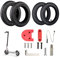 ANSENI® Kit Ruedas Wanda 10 Pulgadas Compatible para Xiaomi M365, 1S,Pro,Pro2, Neumático 10 pulgadas Reemplazo Patinete Electrico,Camara Aire 10 pulgadas,Pieza Adaptador y Adaptador de Válvula(Rojo)