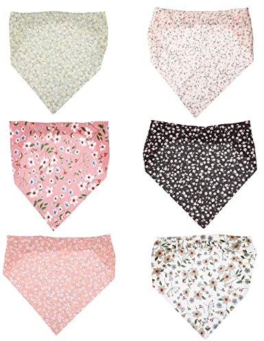 Beavorty 6Pcs Floral Elastische Haar Schal Stirnband Elastische Haar Bandanas Boho Gedruckt Dreieck Kopf Schal Haarband Kopftuch für Frauen Mädchen Lauf Yoga Strand Mixed Farbe