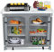 Warmiehomy Folding Camping Storage Unit Portable Camping Kitchen Unit, Camping Cupboard with Aluminium Frame, 1 double cupboard, Grey,100×50×80cm