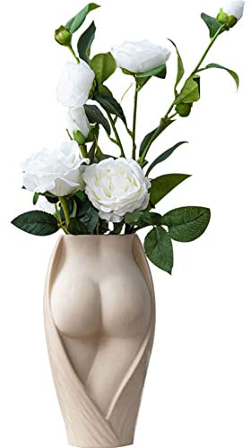 WAYUTO KeramikButt Vase Moderne weibliche Körpervase Butt Pflanzgefäß Blumenvase Boho Pflanztopf Körperskulptur Blumenbehälter Kunst Heimdekoration für Wohnzimmer Schlafzimmer Tafelaufsatz Tisch