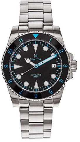 HERITOR Luciano Automatic Silver Stainless Steel Bracelet Men's Watch with Date HERHS1504