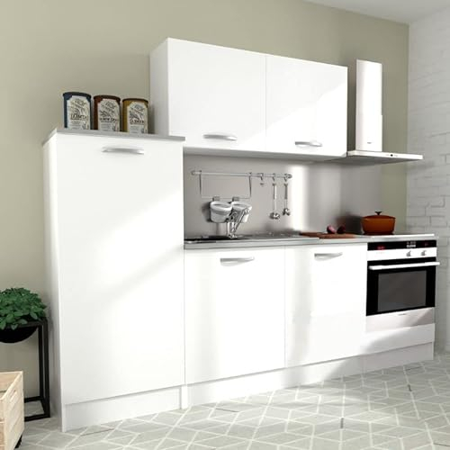 Miroytengo Módulos Individuales y Cocinas Completas en Color Blanco Mate (Cocinas Completas, Cocina 6 Muebles 240 cm)