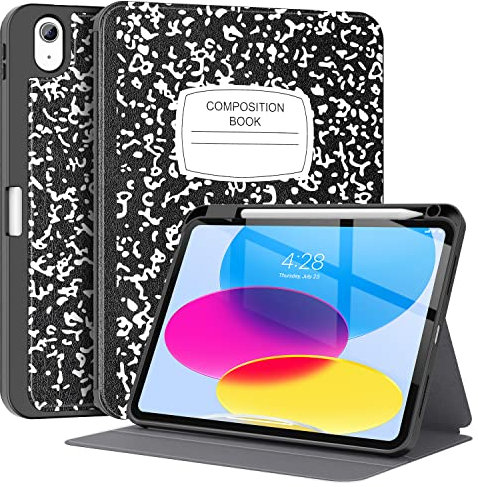 Supveco Custodia per iPad di 10a generazione 10,9 pollici 2022 con porta matita[supporto Apple Pencil 1st Gen+Auto WakeSleep], custodia premium con supporto in morbido TPU per iPad 10th Gen