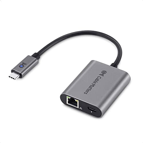 Cable Matters Adaptateur USB-C Ethernet 2 5Gbs avec Chargeur 100W USB C Ethernet 2.5 Gigabit (USBC LAN 2 5Gbs) - Compatible avec MacBook Pro iPad Pro XPS Microsoft Surface
