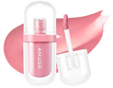 Amuse JEL-FIT TINT 12-Hour Lasting Jelly-Like Texture Moisturizing Lip Stain Vegan in Handy Size for Travel (03 NUPINK)