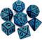 QMAY DND Dice Polyedrisches Würfel Set - 7 Stück für Dungeon und Dragons MTG RPG D&D D20, D12, D10, D%, D8, D6, D4 (Blaue Gravurmuster)