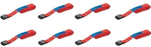 STROXX - 8X Zurrgurt 200Kg - 2m lang - 25mm breit - 1tlg. - mit Klemmschloss Schnellverschluss - Spanngurt - Befestigungsgurt - EN12195-2 - GS - TÜV - für schnelle Sicherungen