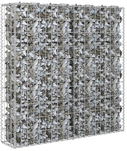Keketa Gabion Galvanised Steel Covered Gabion with Bed Gabion Stone Basket Planter Gabion Steel Metal Planter Gabion Large 80 x 20 x 100 cm
