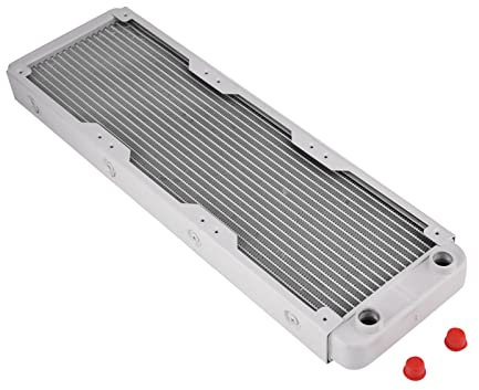 Dioche Watercooling Radiateur, Radiateur en aluminium dissipateur de chaleur ordinateur refroidissement par eau liquide échangeur de chaleur blanc (360mm)